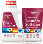 Truly Free Natural Fabric Softener front view of refillable jug and pouch