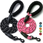 2 Pack Dog Leash, 4/5//6 FT Heavy Duty Nylon Rope Pet Leashes with Comfortable Padded Handle, Reflective Dog Leashes for Small Medium and Large Dogs (5FT-1/2,Black/Black) - Image 9