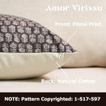 Amor Virisso 20x20 decorative pillow cover block print detail