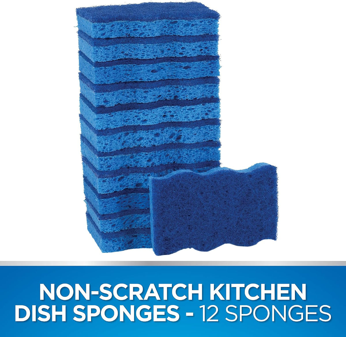 Dawn non-scratch sponges showing dual-sided texture and cellulose material