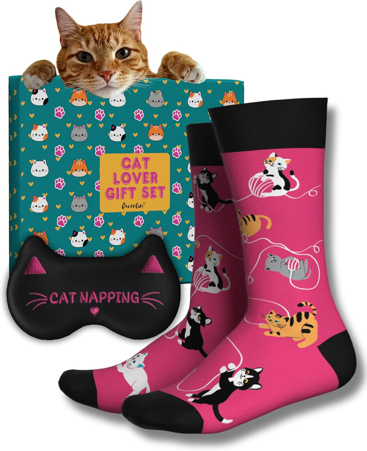 Cavertin Women's Novelty Socks with Gift Box Cat Lover Dog Mom Book Lover Cat Mom Llama Unicorn Sloth Corgi - Image 9
