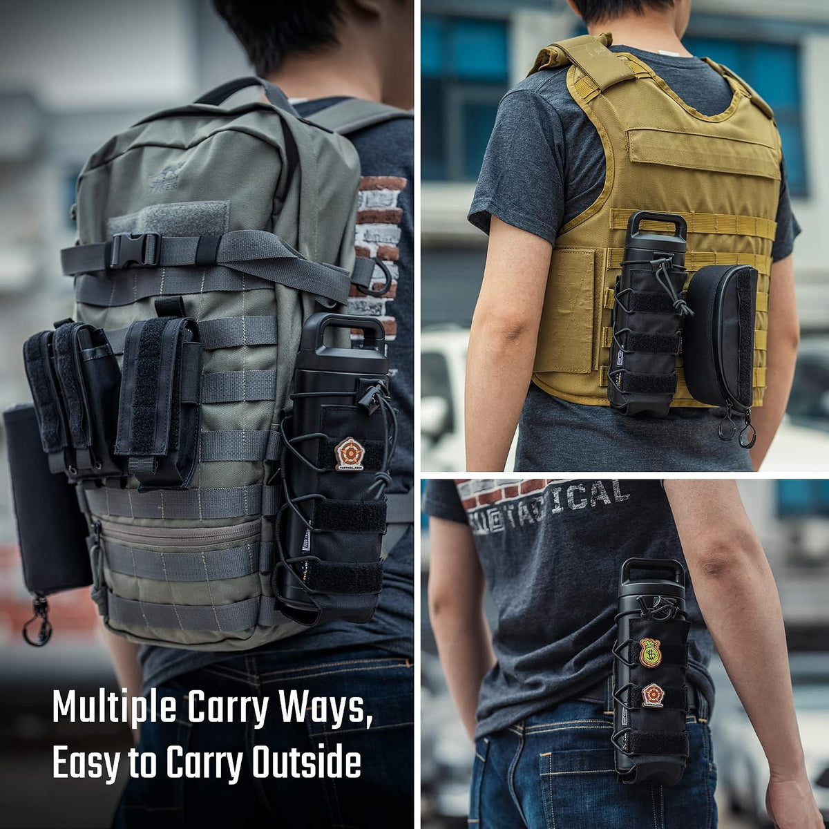 Tactical Geek EXT11 water bottle pouch drawstring opening