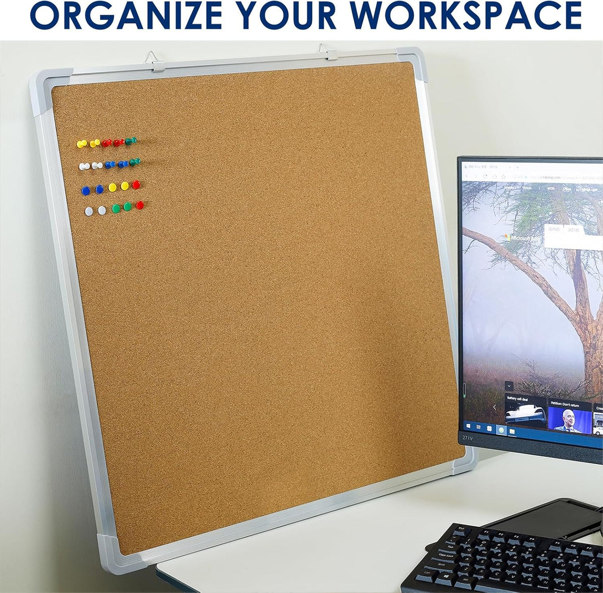 Wall hanging memo board installed