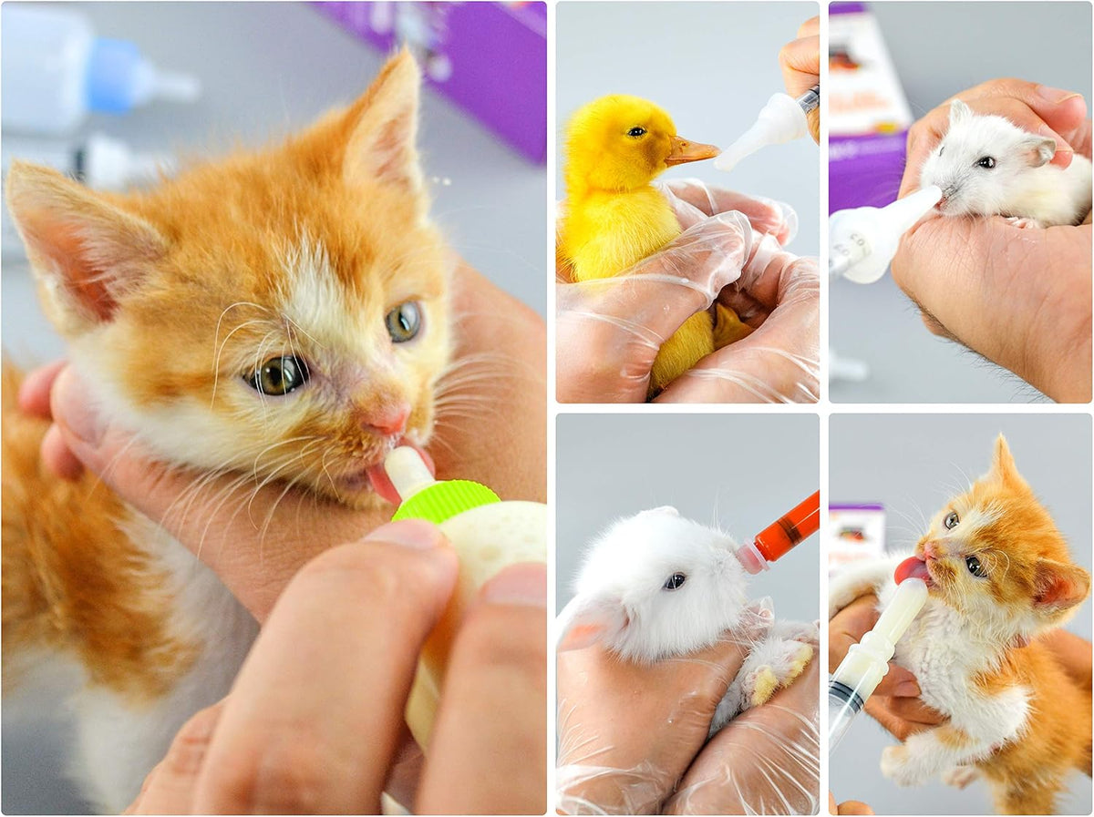 Puppy Kitten Bottle for Nursing, Newborn Baby Dog Cat Rabbit Feeding Bottles with Nipples Feeder Kit - Image 7