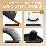 LASHVIEW 0.20 Thickness Silk D Curl Fake Eyelash Extensions Mixed Tray 8-15mm Natural Thick Lashes Individual Semi-Permanent Eyelashes Application for Professional Salon Use - Image 4