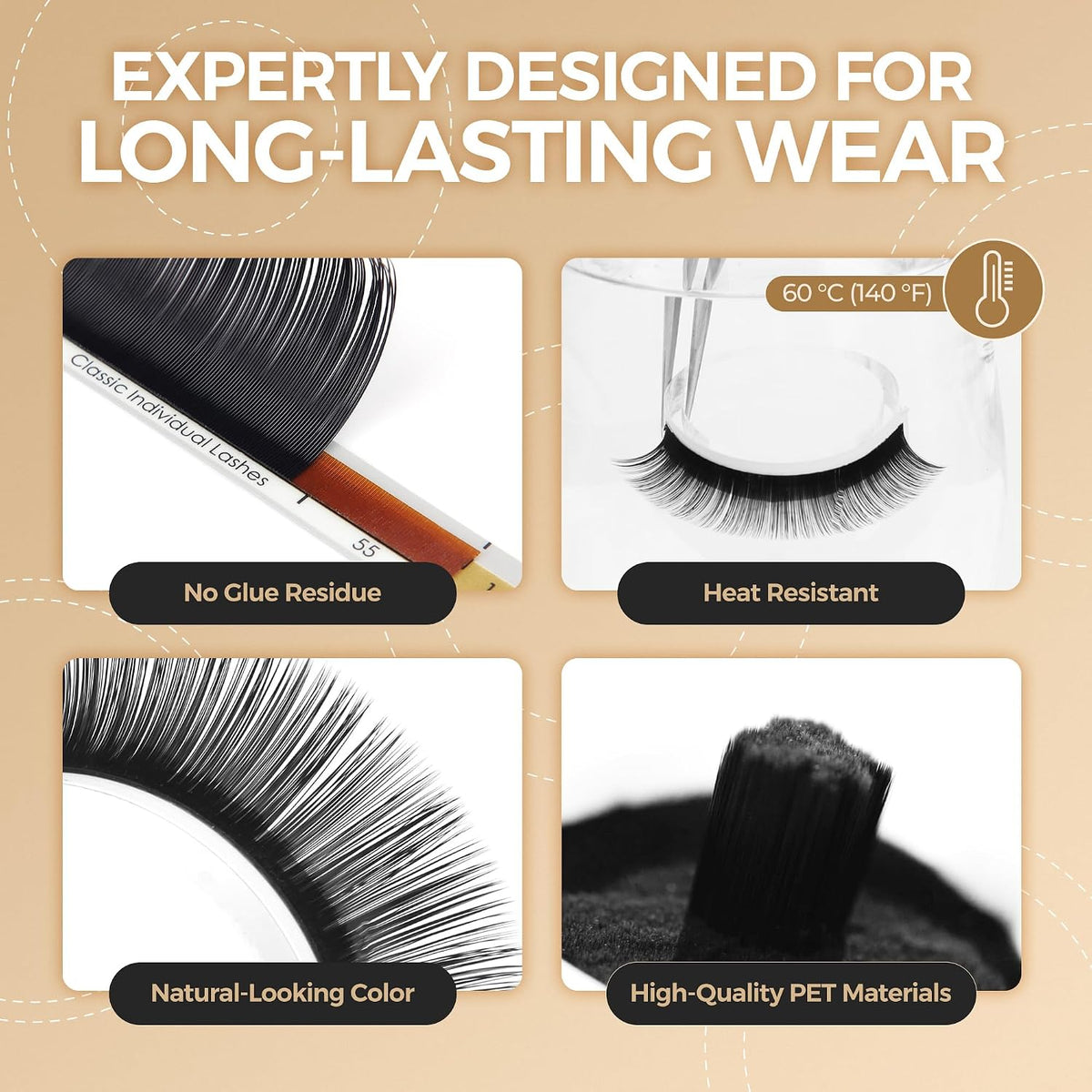 LASHVIEW 0.20 Thickness Silk D Curl Fake Eyelash Extensions Mixed Tray 8-15mm Natural Thick Lashes Individual Semi-Permanent Eyelashes Application for Professional Salon Use - Image 4