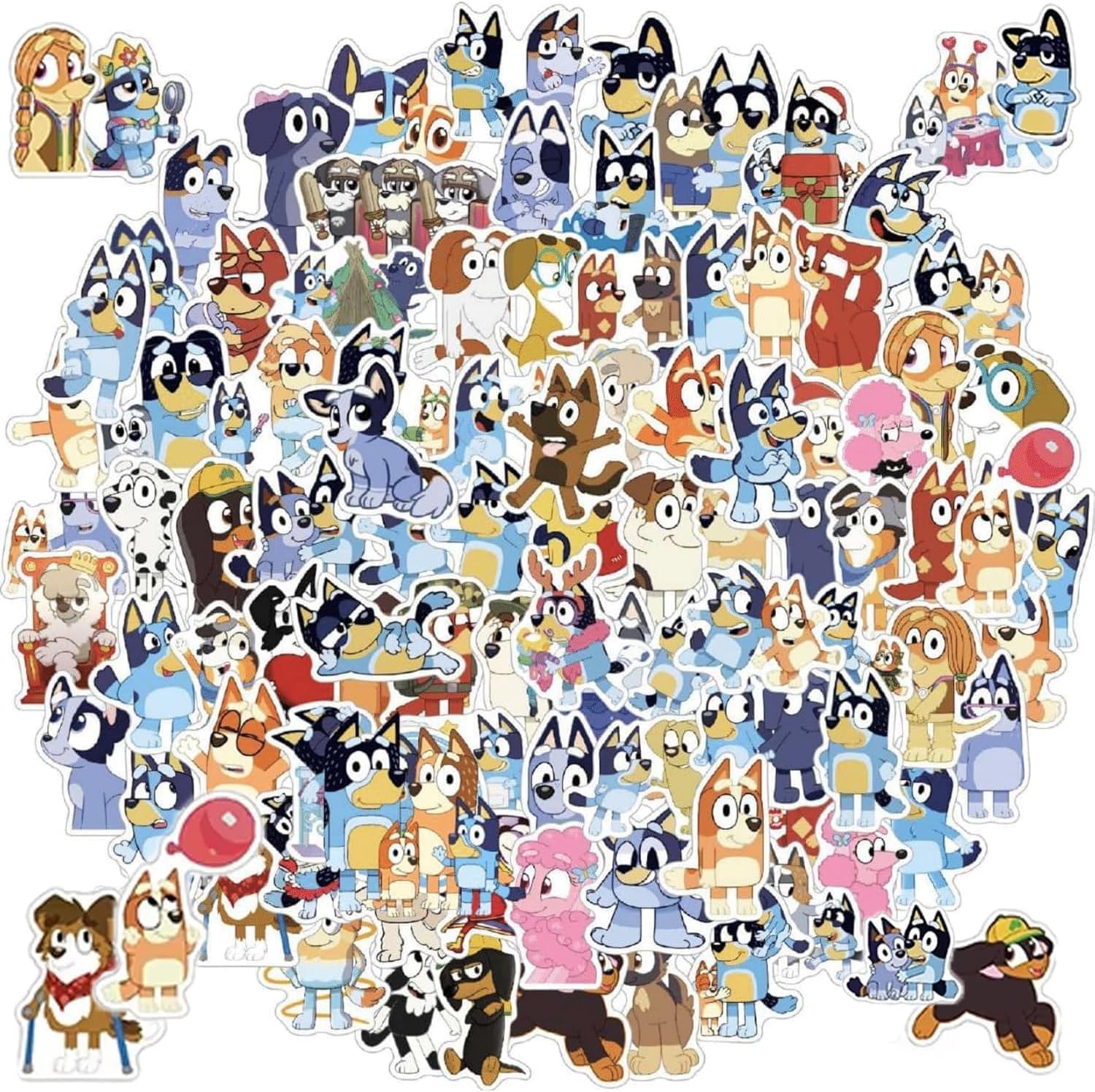 Raxo 100 piece colorful aesthetic cartoon sticker collection front view