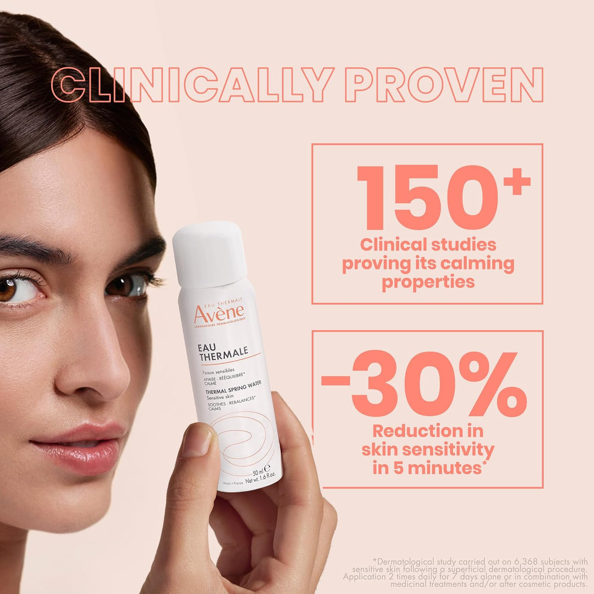 Close up of Avene Thermal Spring Water mist nozzle and packaging