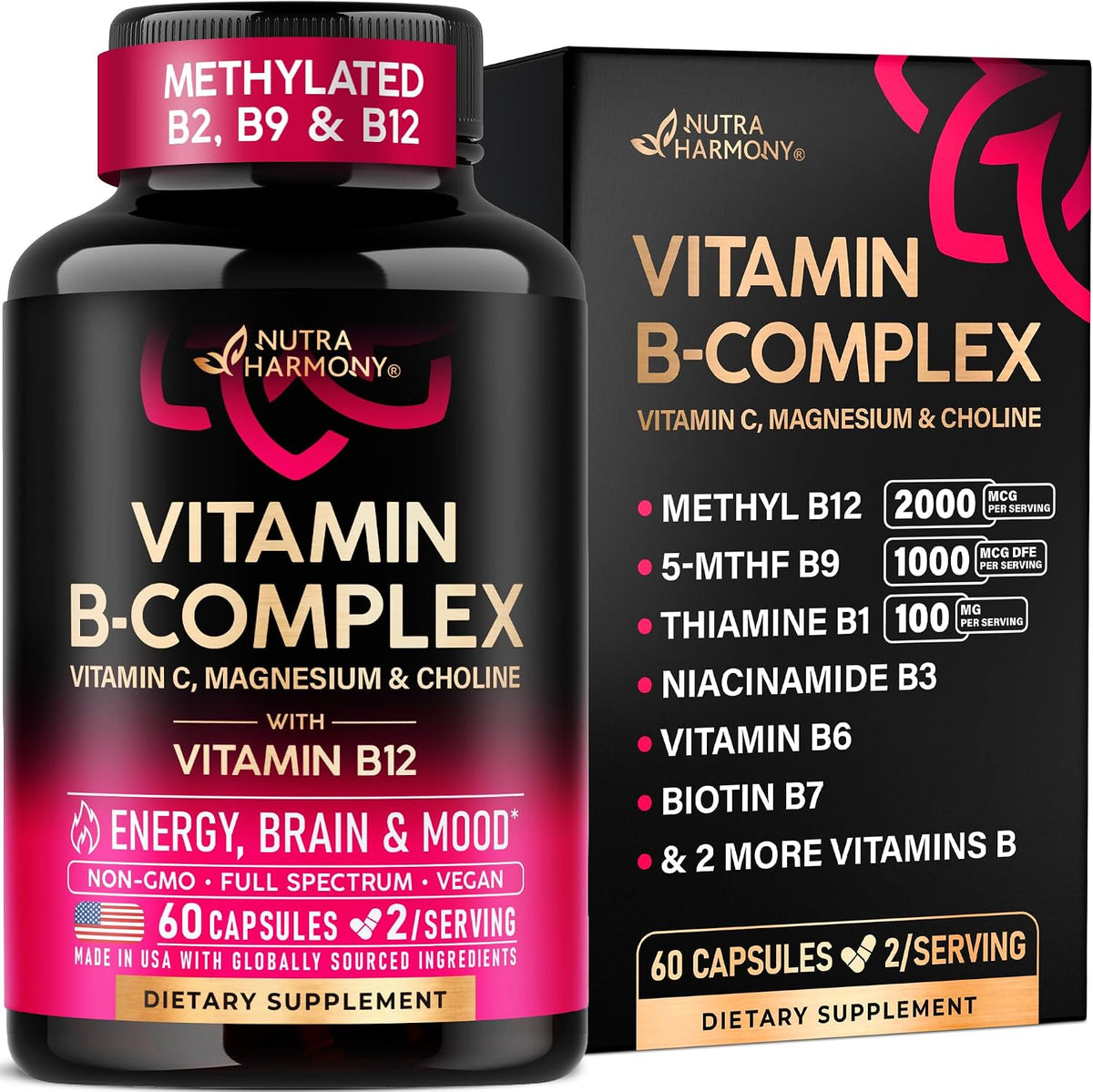 Vitamin B Complex for Men & Women - Full B-Complex & Vitamin B12 - 120 Caps | Vitamin B Complex for Men & Women - Full B-Complex & Vitamin B12 - 120 Caps - Image 9