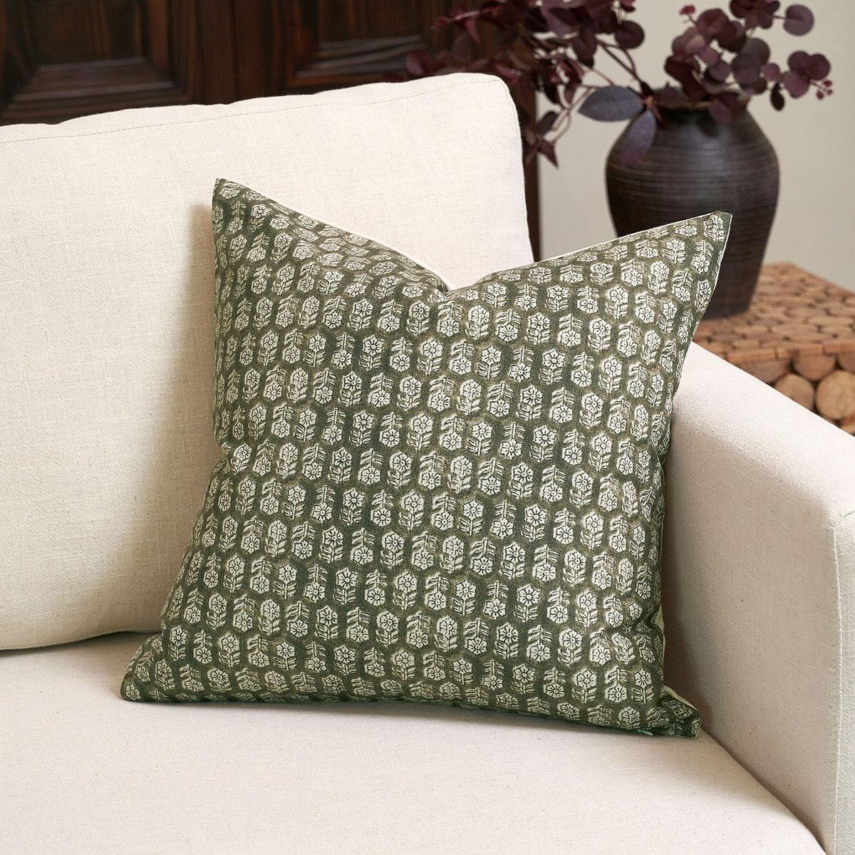 Amor Virisso Floral Pillow Covers 20x20 Farmhouse Neutral Decorative Pillow Covers for Couch Accent Sofa Pillows 1PC, Dark Brown - Image 11