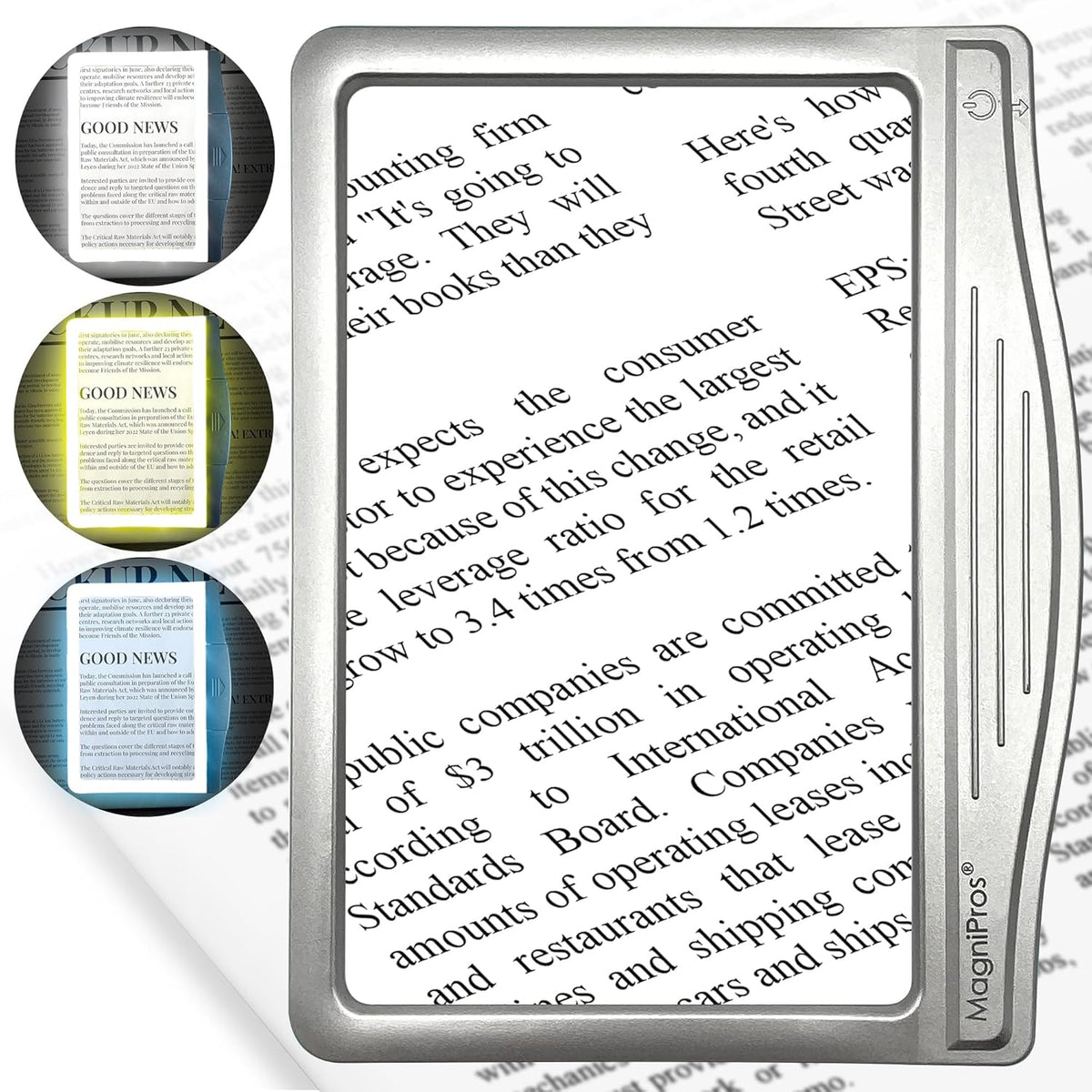 MAGNIPROS Patented 5X Large LED Page Magnifier with Detachable Stand | Eye Caring 3 Color Light Modes & Anti-Glare Lens to Reduce Eye Strain-Ideal for Reading Fine Print, Crafting, Low Vision Seniors - Image 10