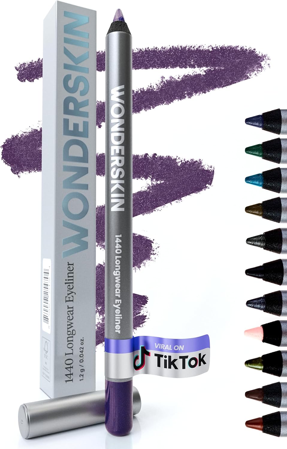 Wonderskin 1440 Longwear Eyeliner Pencil front view deep purple matte shade