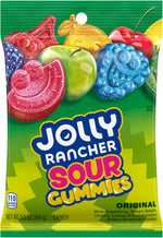 Sour sugar-dusted Jolly Rancher candy pieces close up