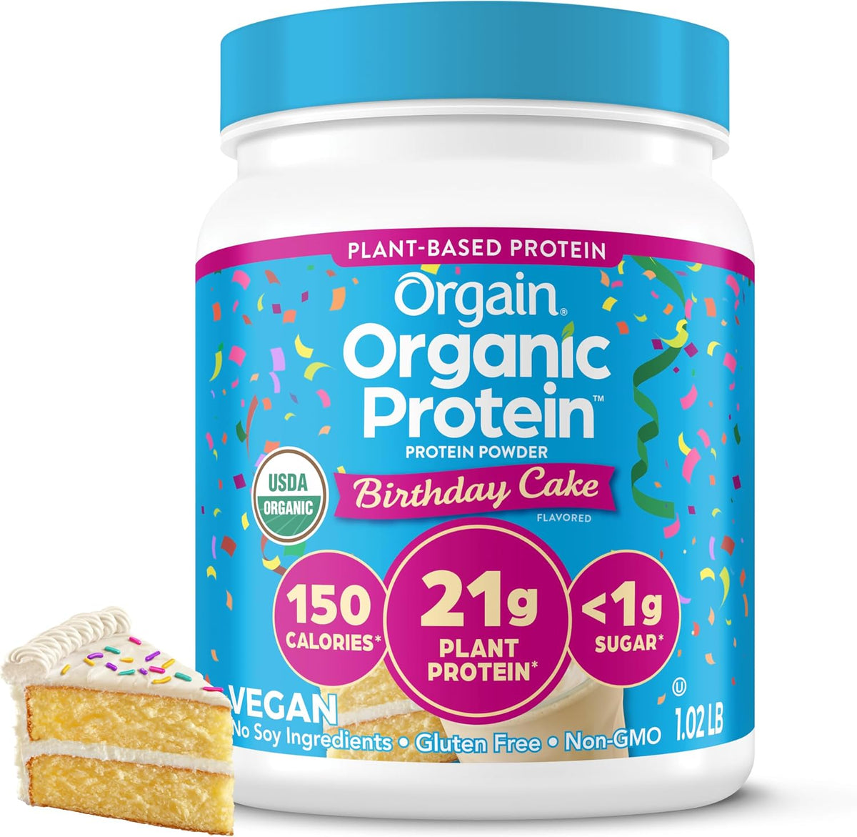 Lifestyle shot of protein shake prepared with Orgain powder