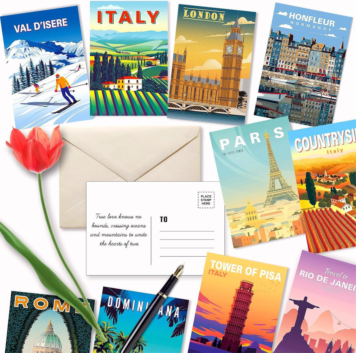 Close-up of 305gsm card stock postcard texture