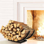 Curved Firewood Rack Holder: 22" Heavy Duty Firewood Holder for Fireplace | Indoor - Outdoor Log Rack Wood Holder - Image 10