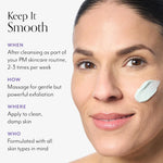 Bliss exfoliating face wash duo packaging back label showing directions and ingredients list.