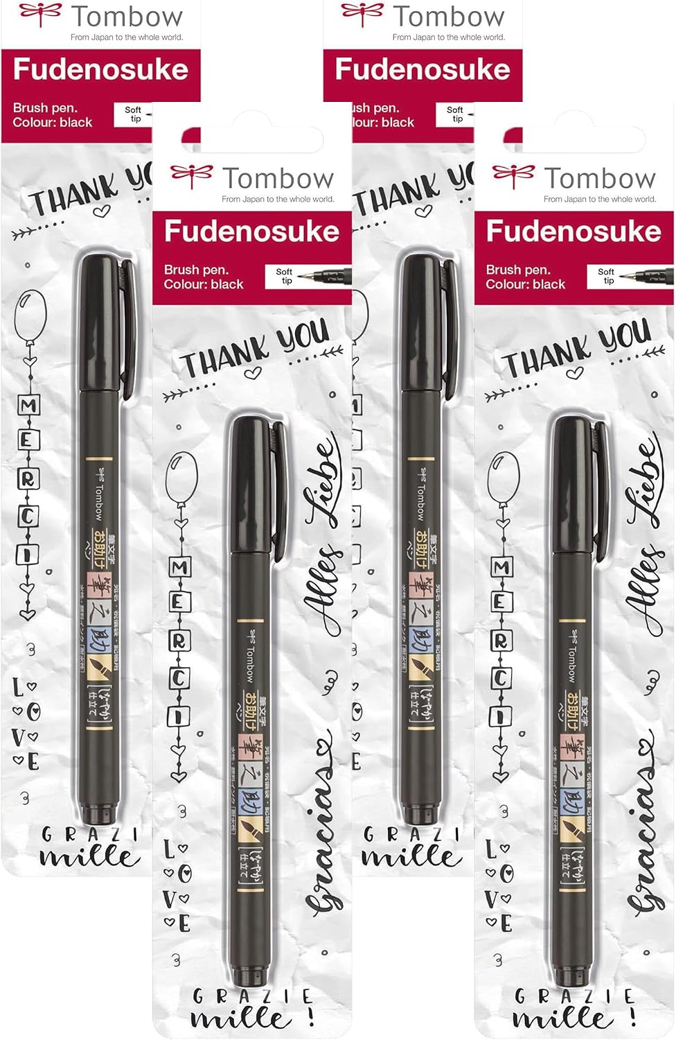 Fudenosuke Brush Pen, Soft Tip, Black - Image 7