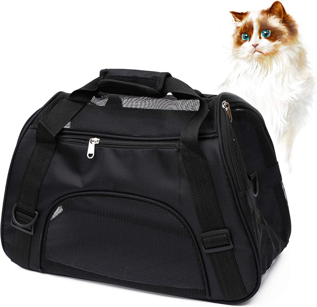 MuchL Pet Carrier Cat Cattier Soft-Sided Carriers for Small Medium Cats Dogs Puppies Pet Carrier Airline Approved Cat Dog Pet Travel Carrier (Medium, Blue) - Image 11