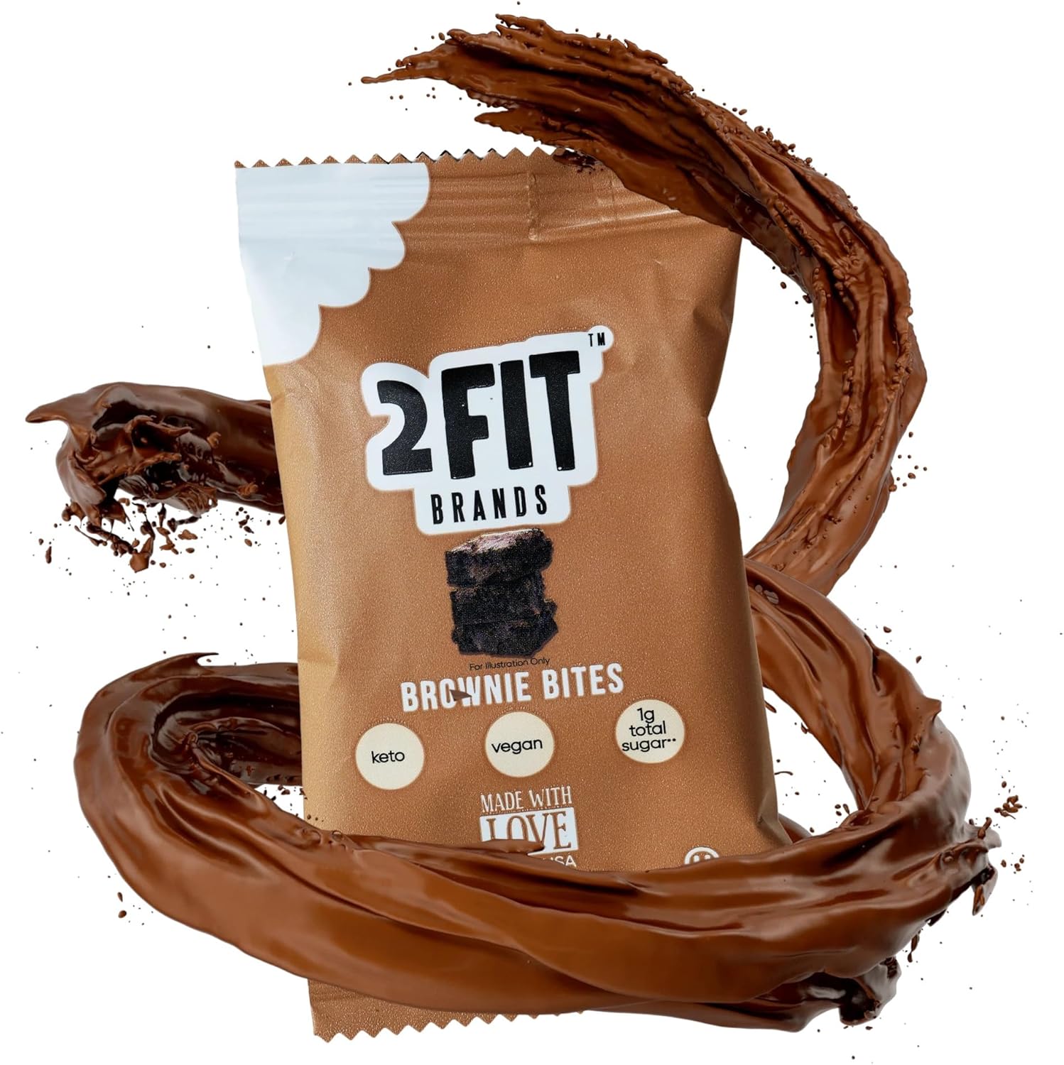 2FIT BRANDS Keto Brownie Bites front packaging showing vegan and gluten free labels.