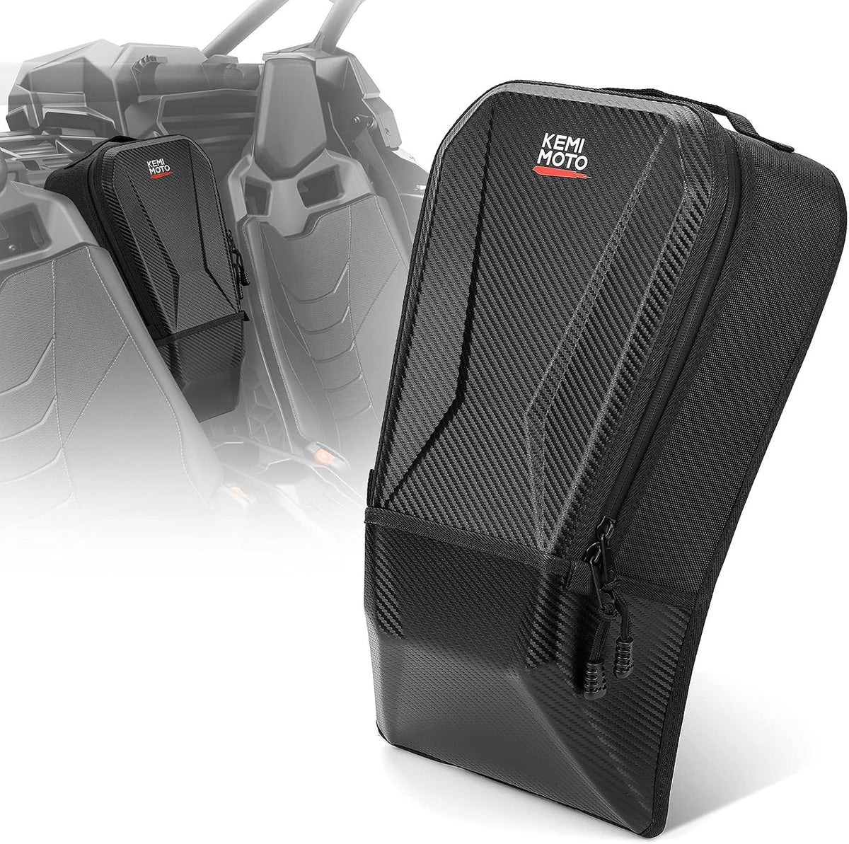 Kemimoto Maverick X3 upgraded center storage bag front view