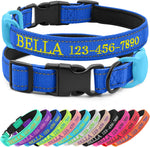 Personalized Dog Collar with Embroidered Name and Phone, Nylon Collar for Dog with Silicone Holder for AirTag, Neoprene Lining, Plastic Quick-Release Buckle (Pink) - Image 15