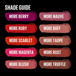 Rich matte texture of More Truffle lipstick on skin