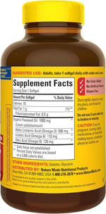 Nature Made flaxseed oil packaging and box overview