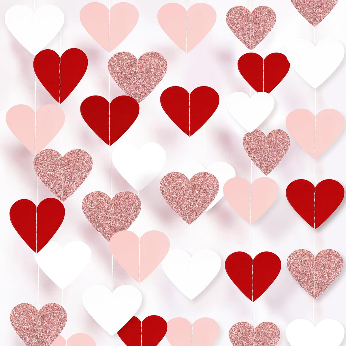 HALOGATE Valentines Heart Garland front view hanging party decoration banner