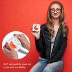 Time Timer showing removable soft white silicone protective case