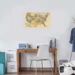 Close up of map legend highlighting time zones and national parks