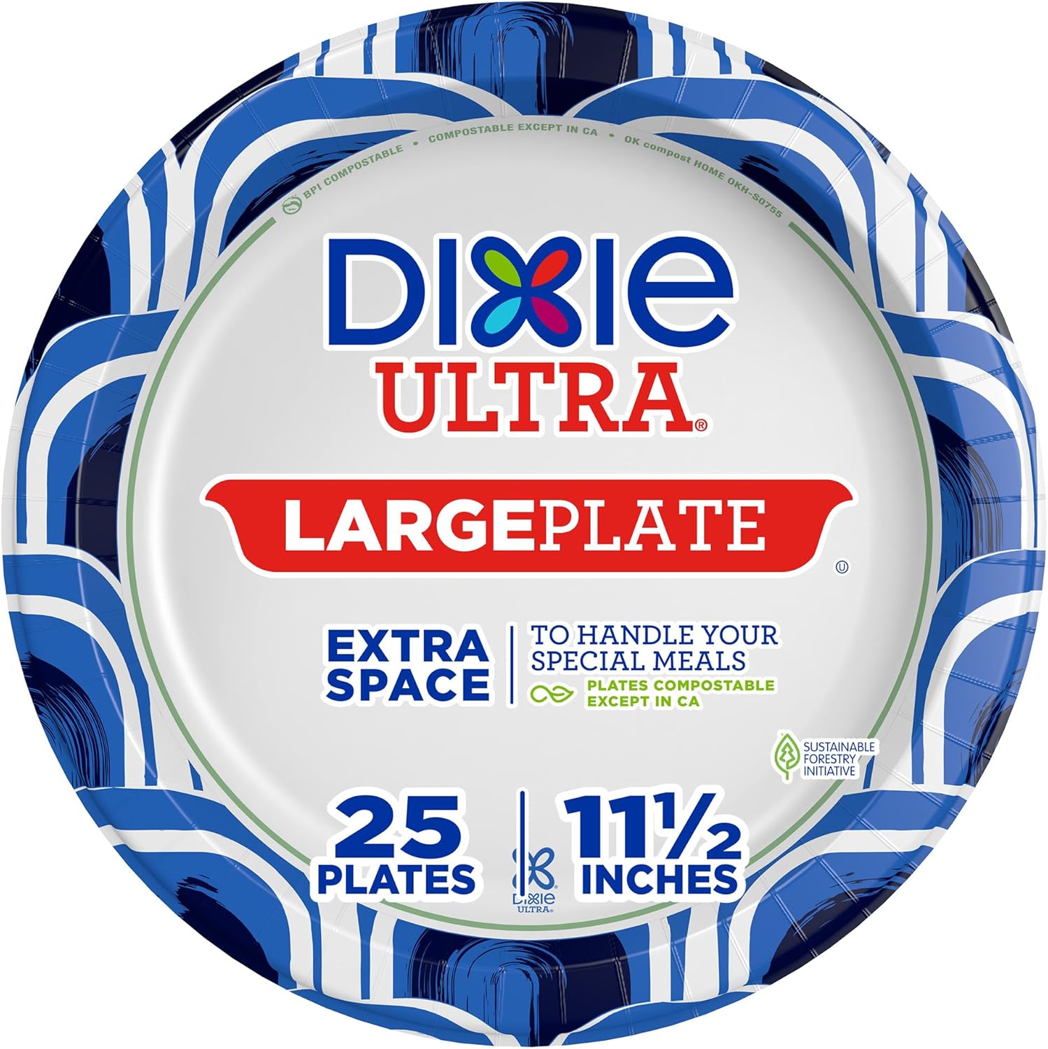 Dixie Ultra Heavy Duty Paper Plates front view imported disposable dinnerware.