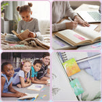 Anseal inspirational bookmarks placed inside a notebook and journal