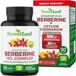 ForestLeaf Berberine Supplement - 1300mg per Serving - Ultra High Potency Berberine HCl with Ceylon Cinnamon, Bitter Melon & Gymnema - GLP-1 Weight Management Support - 90 Caps - Image 1