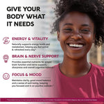 NutraHarmony Vitamin B Complex capsules nutritional ingredients graphic