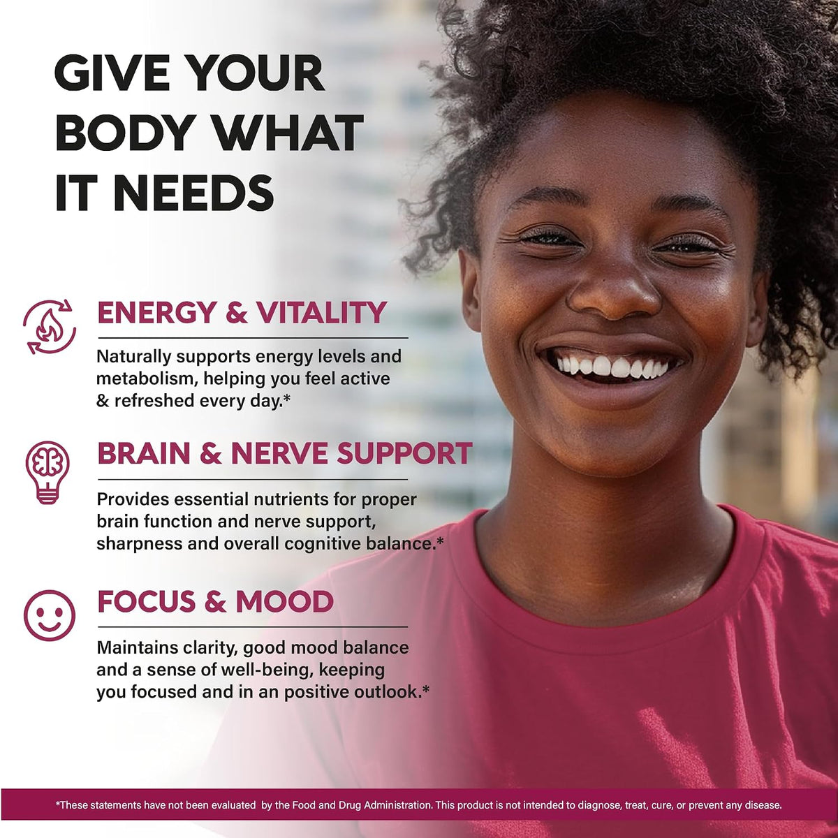 NutraHarmony Vitamin B Complex capsules nutritional ingredients graphic
