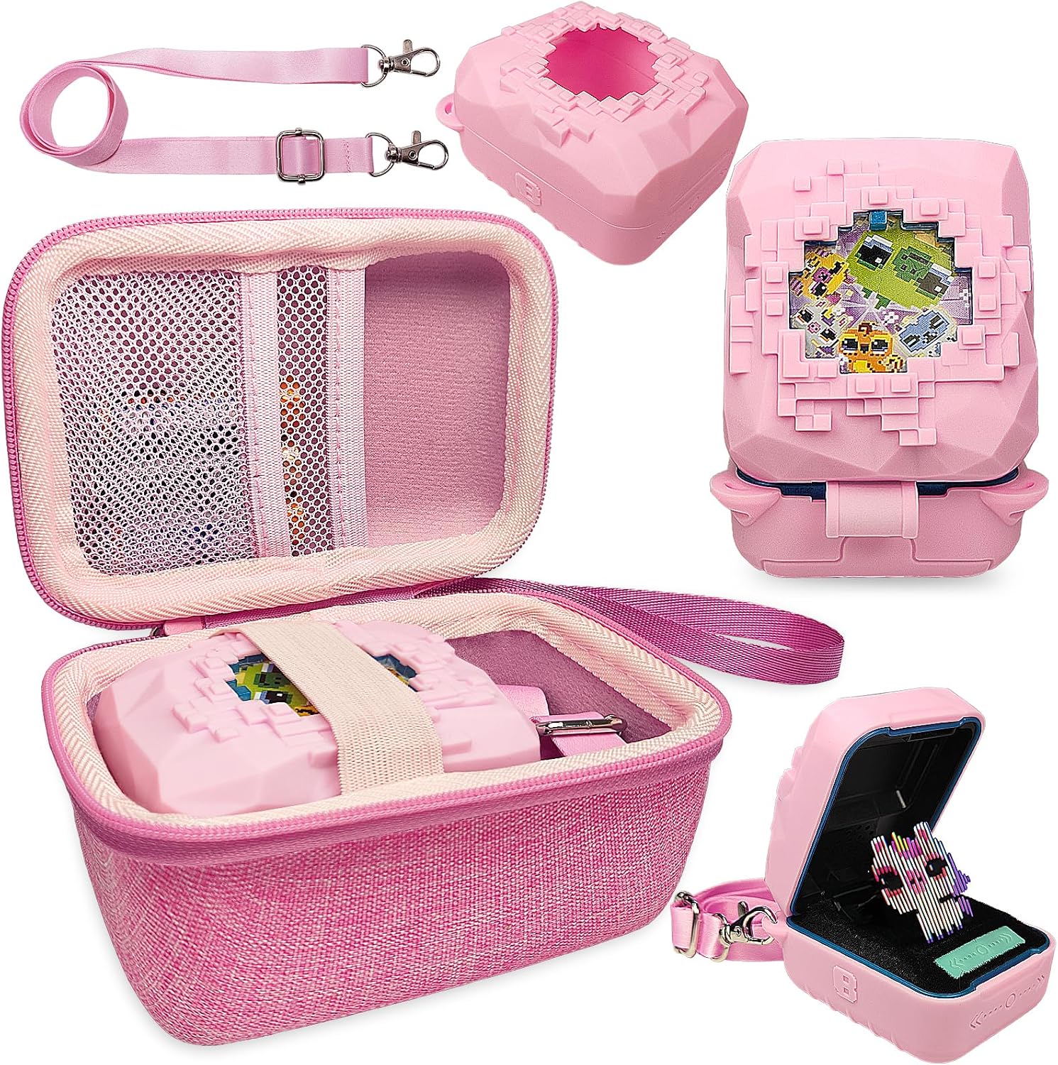 JCHPINE hard carrying case and silicone cover for Bitzee Magicals front view