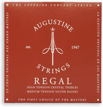 Complete set of Augustine classical guitar strings laid out flat