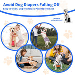 Two piece set of black dog suspenders for female diapers and belly bands