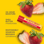 Close up of Burt's Bees natural moisturizing lip balm tubes.