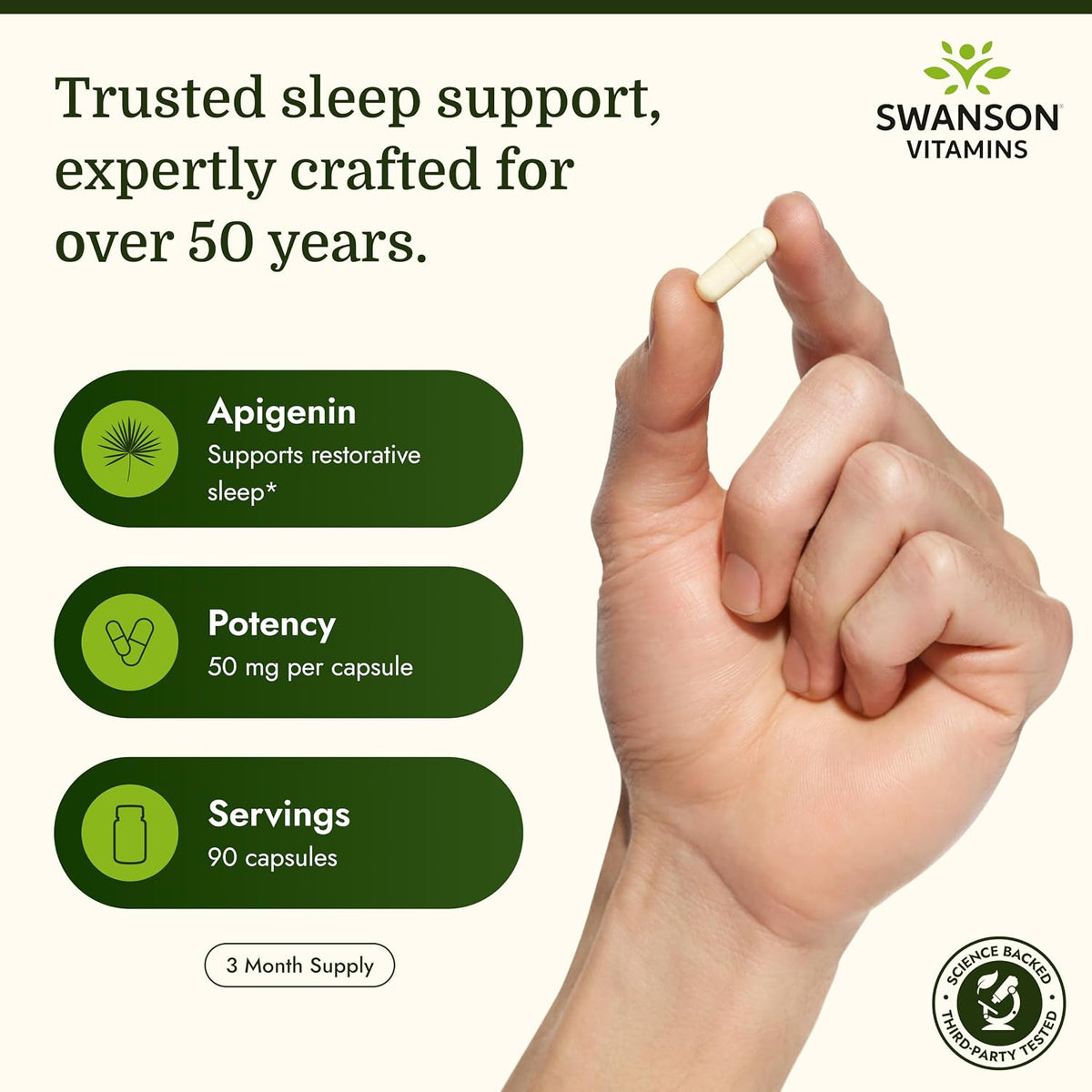 Swanson sleep support dietary supplement packaging