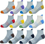 Folded pairs of Hzcojulo cotton ankle socks for boys and girls
