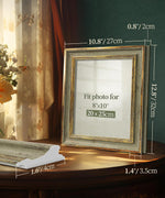 Afuly rustic green and gold frame close up texture