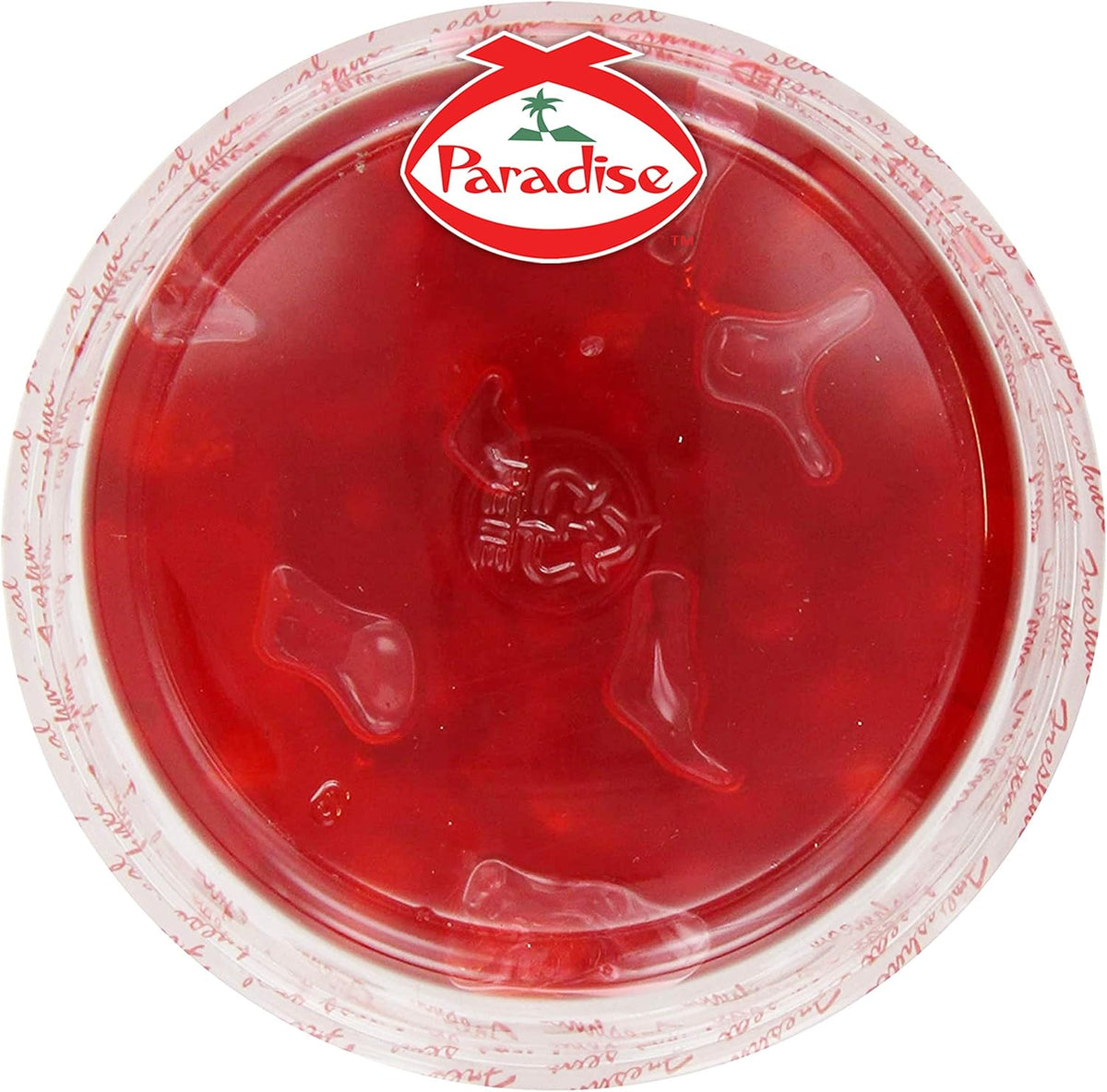 Top view of Paradise candied cherries in a bowl