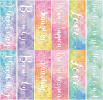 Anseal inspirational bookmarks front view showing colorful watercolor designs