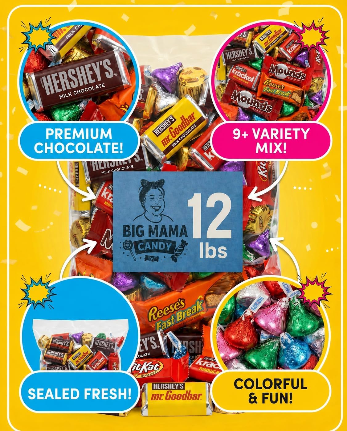 Individually wrapped chocolates in Pisoka 2 pound bag