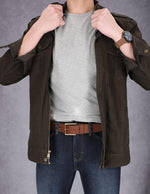 Timberland classic belt showing genuine leather texture