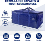 WTREE dark blue storage totes showing dual zippers