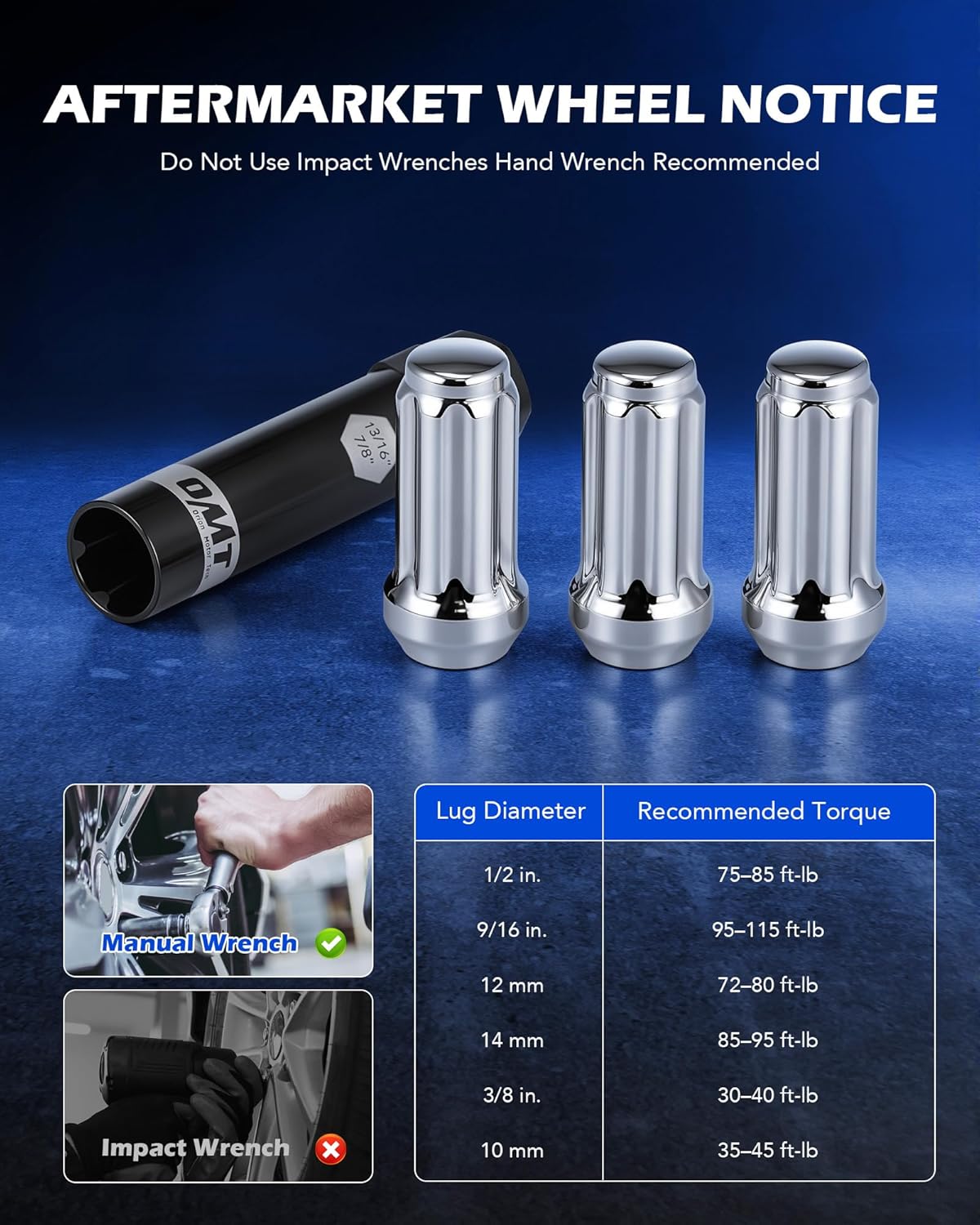 Socket installation tool key included with lug nuts