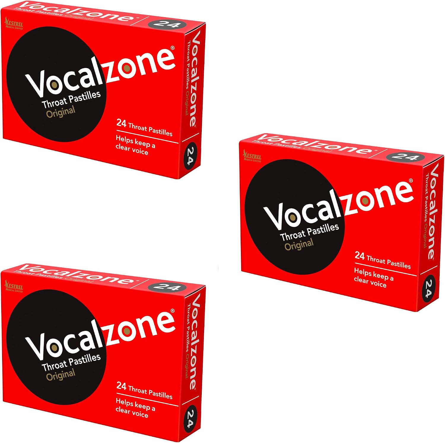 Vocalzone Throat Pastilles front view packaging box